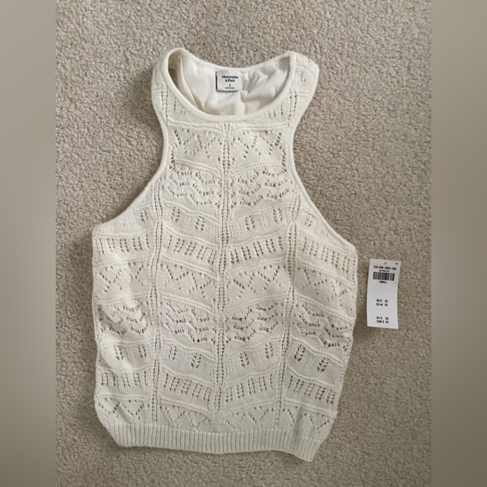 Abercrombie & Fitch Cream Knit Patterned Top (PRICEDROP)